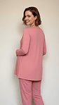 Pijama Maternal  Modelo Victoria, MangaLarga, Algodon, Sistema Lactancia, PaloRosa - Miniatura 11