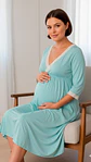 Camisón Maternal Serie Balance 3/4 (VerdeAgua) - Miniatura 5