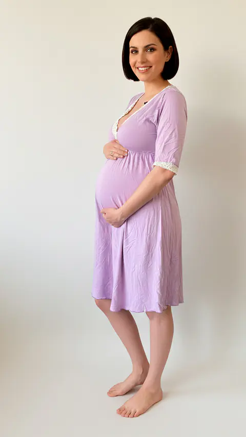 Camisón Maternal Serie Balance 3/4 (Violeta)