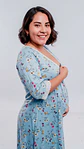 Camisón Maternal Serie Balance 3/4 (CelesteFloreado) - Miniatura 10