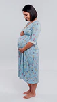 Camisón Maternal Serie Balance 3/4 (CelesteFloreado) - Miniatura 4