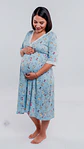Camisón Maternal Serie Balance 3/4 (CelesteFloreado) - Miniatura 11