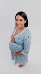 Camisón Maternal Serie Balance 3/4 (CelesteFloreado) - Miniatura 3