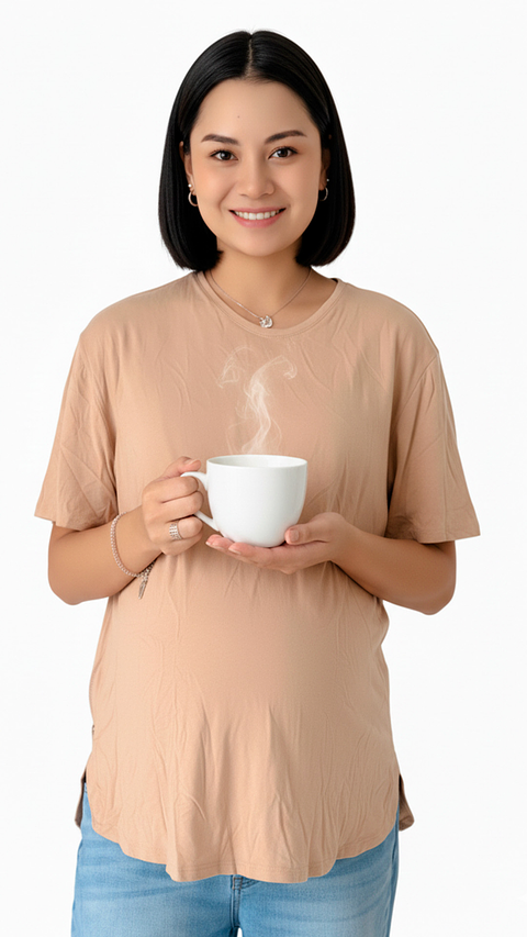 Polo Aura Manga Corta: Suavidad & Estilo Diario (Beige)