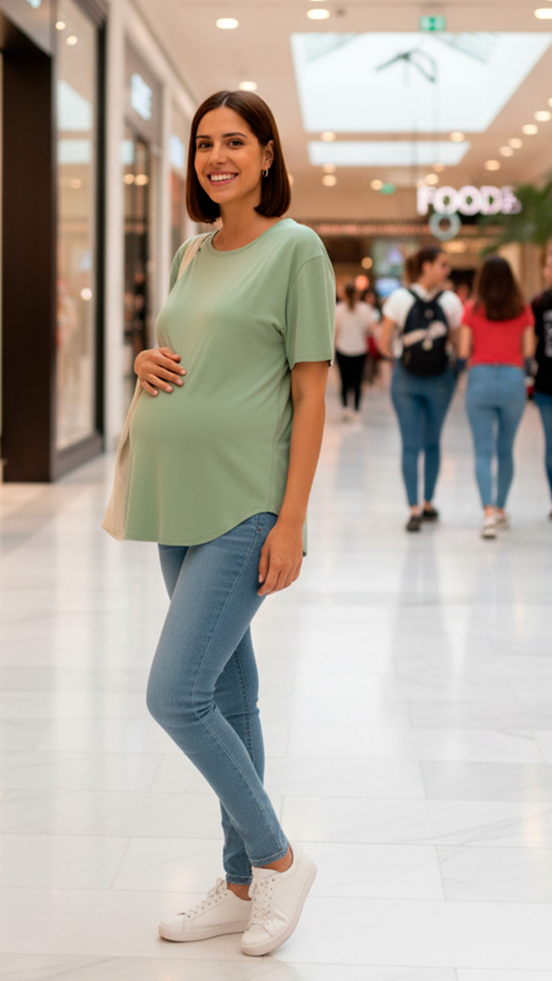 Polo Maternal MangaCorta, Lactancia Cierres Ocultos Laterales, Algodon Verde 12