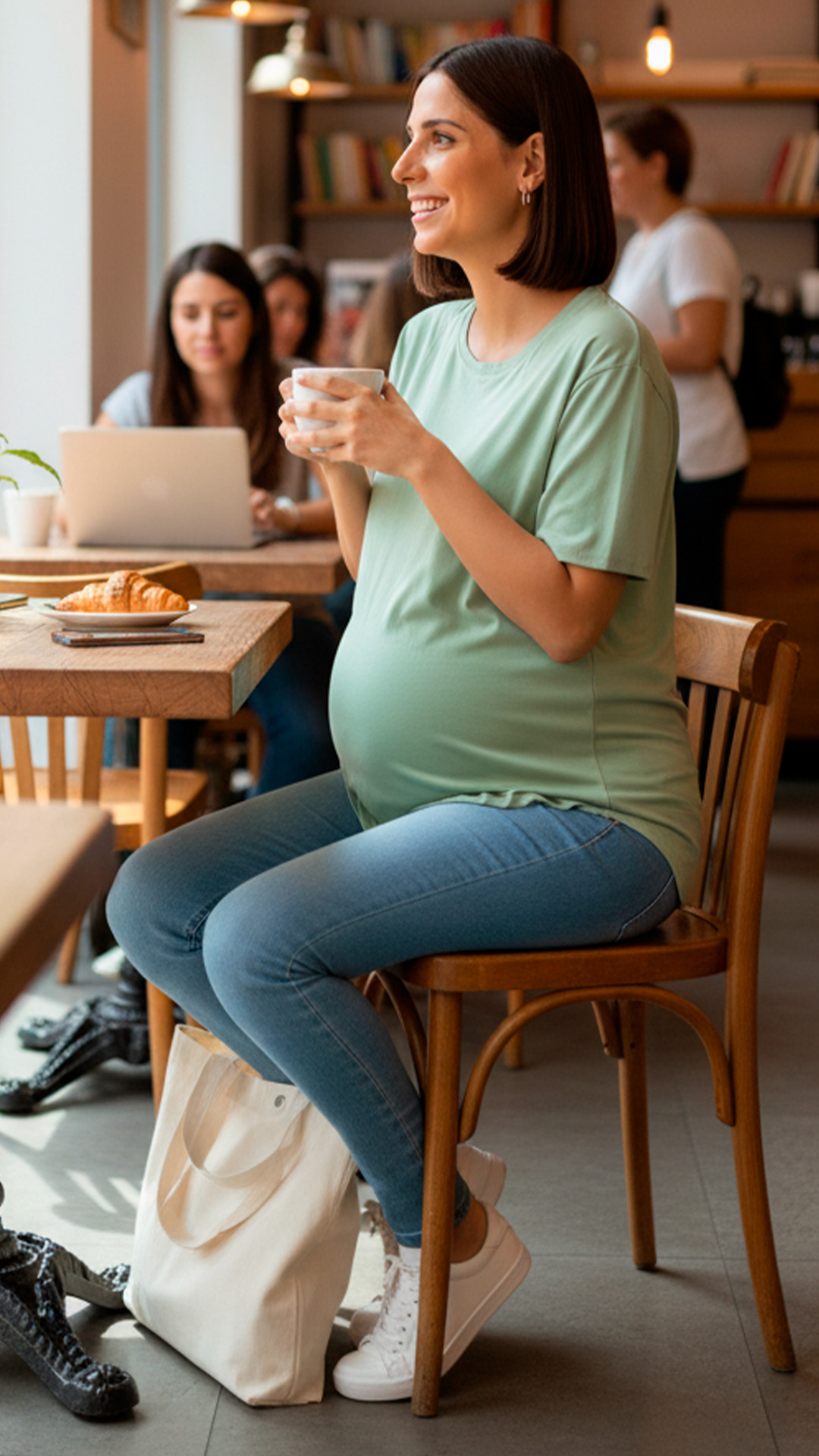 Polo Maternal MangaCorta, Lactancia Cierres Ocultos Laterales, Algodon Verde 15