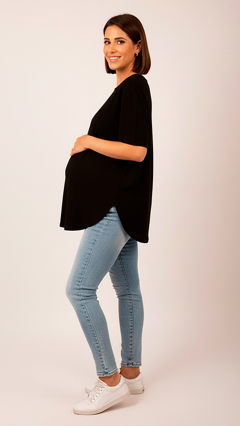 Polo Aura Manga Corta: Suavidad & Estilo Diario (Negro)