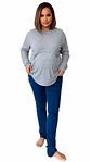 Polo Maternal Aura Manga Larga: Suavidad & Estilo Diario (Gris) - Miniatura 1