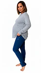 Polo Maternal Aura Manga Larga: Suavidad & Estilo Diario (Gris) - Miniatura 3
