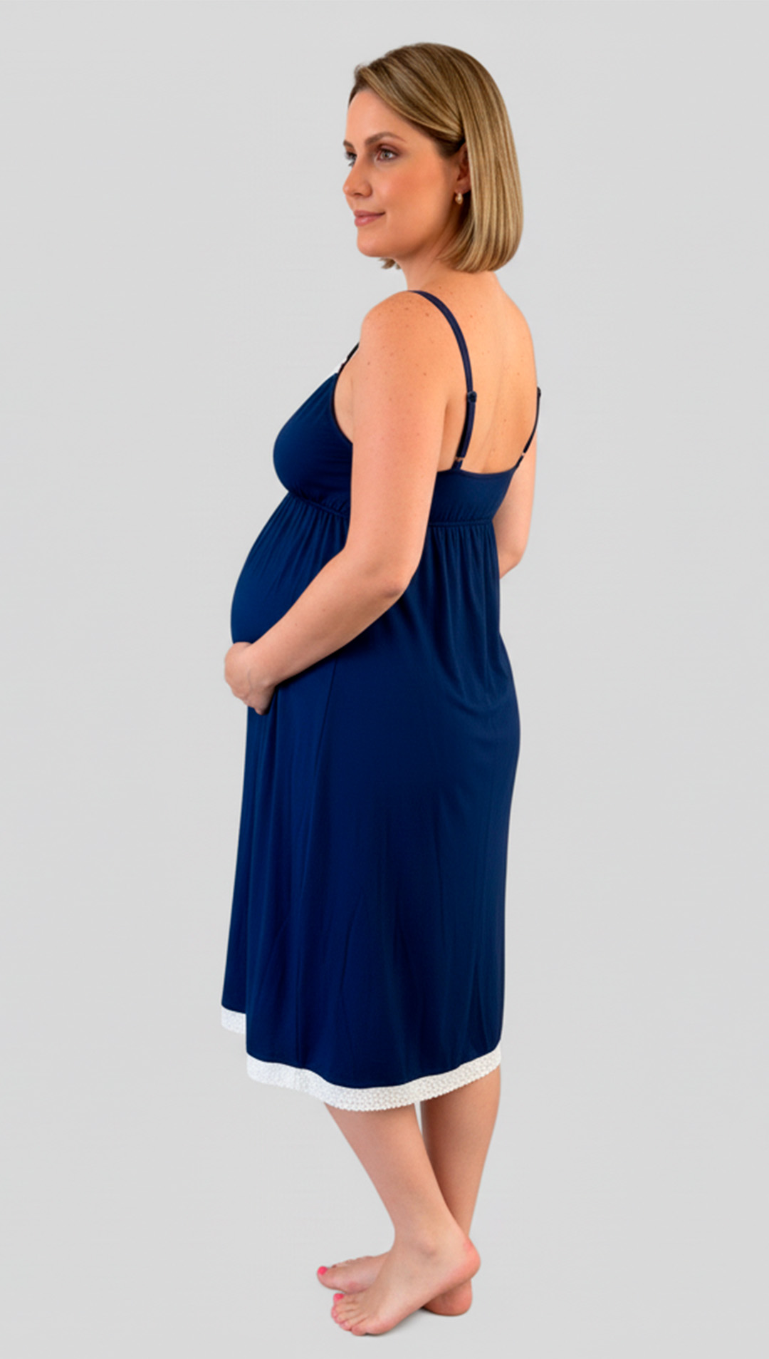 Camison Victoria MangaCero, Sistema Lactancia, Algodon, Azulino 4