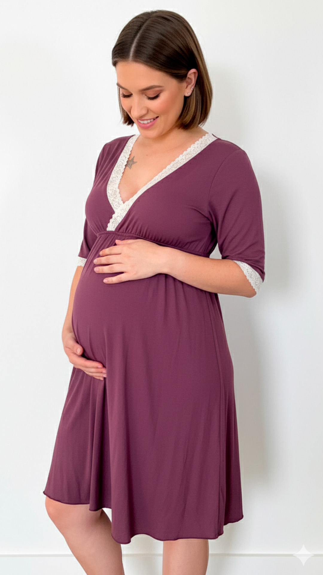 Camison Victoria Manga3/4, Sistema Lactancia, Algodon, Morado 7