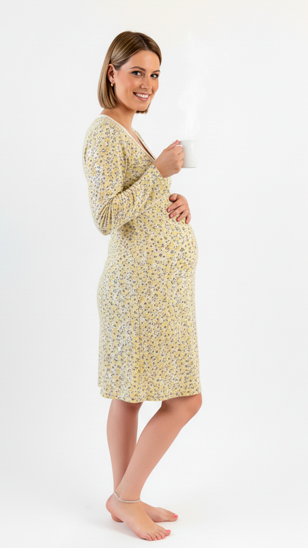 Camison Maternal Cruzado, MangaLarga, Sistema Lactancia, Varios Colores 32