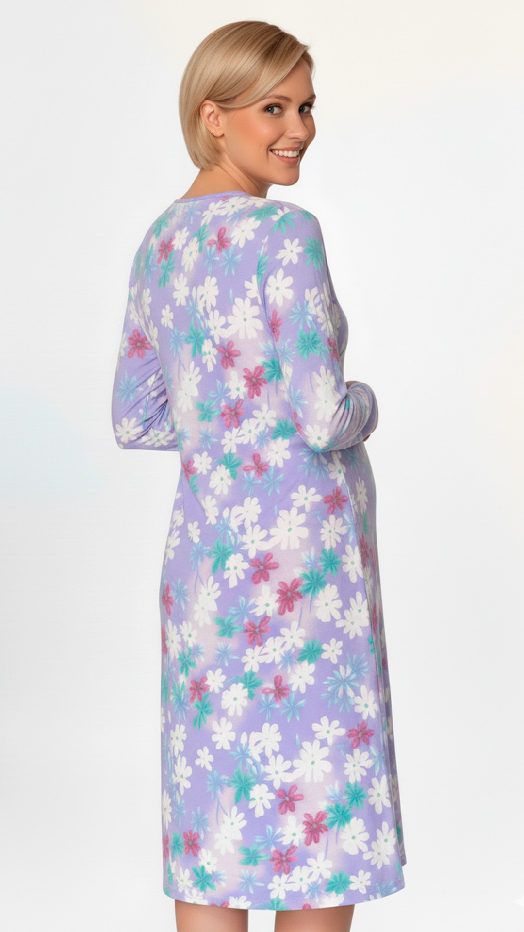 Camison Maternal Cruzado, MangaLarga, Sistema Lactancia, Varios Colores 41