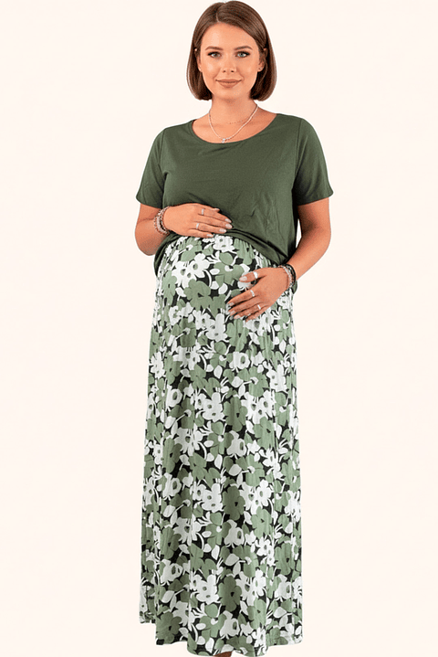 Vestido Maternal Maxi Dual | Lactancia y Embarazo (Verde)