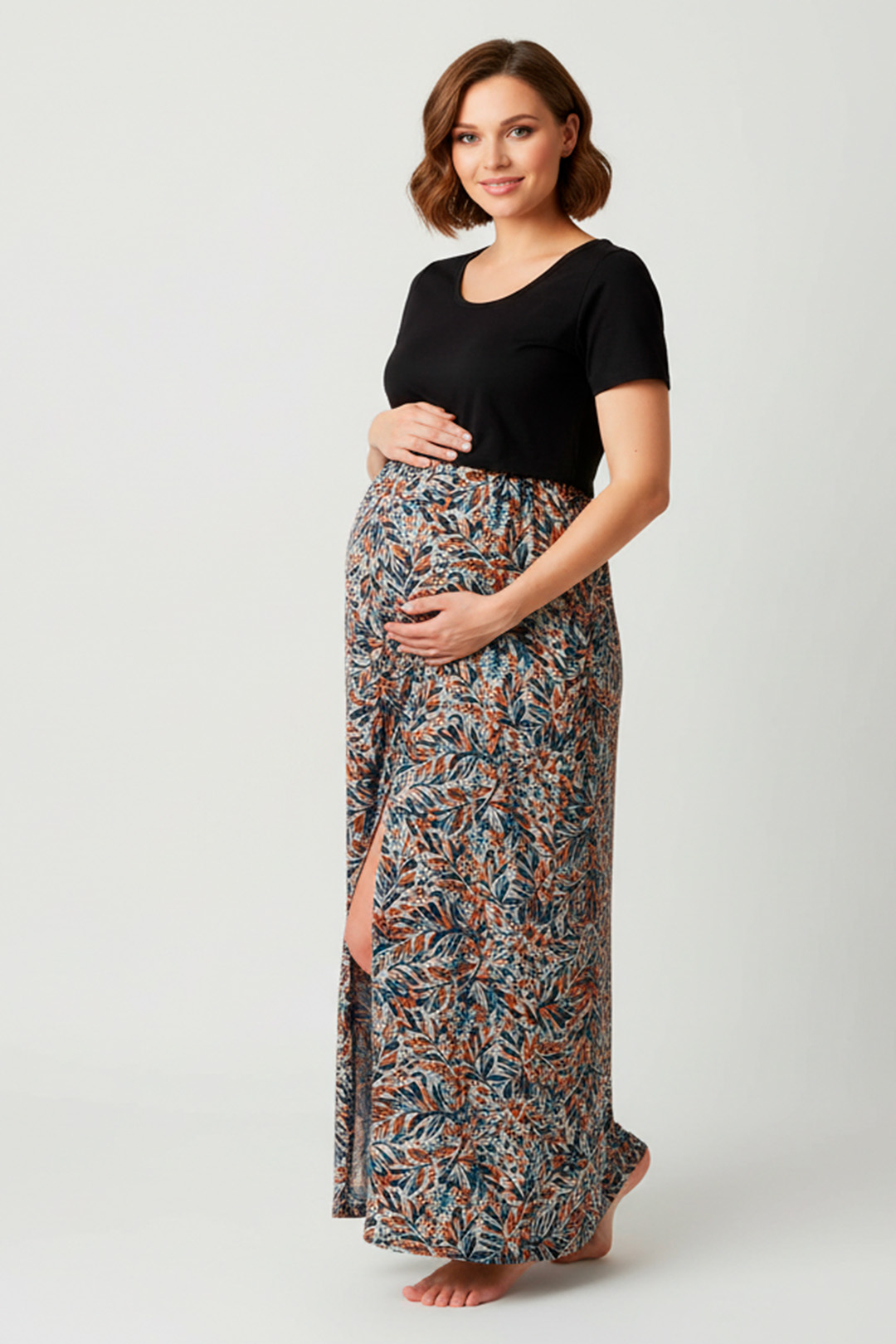 Vestido Maternal, Falda Maxi y Polo Aperturas de Lactancia Verano 8