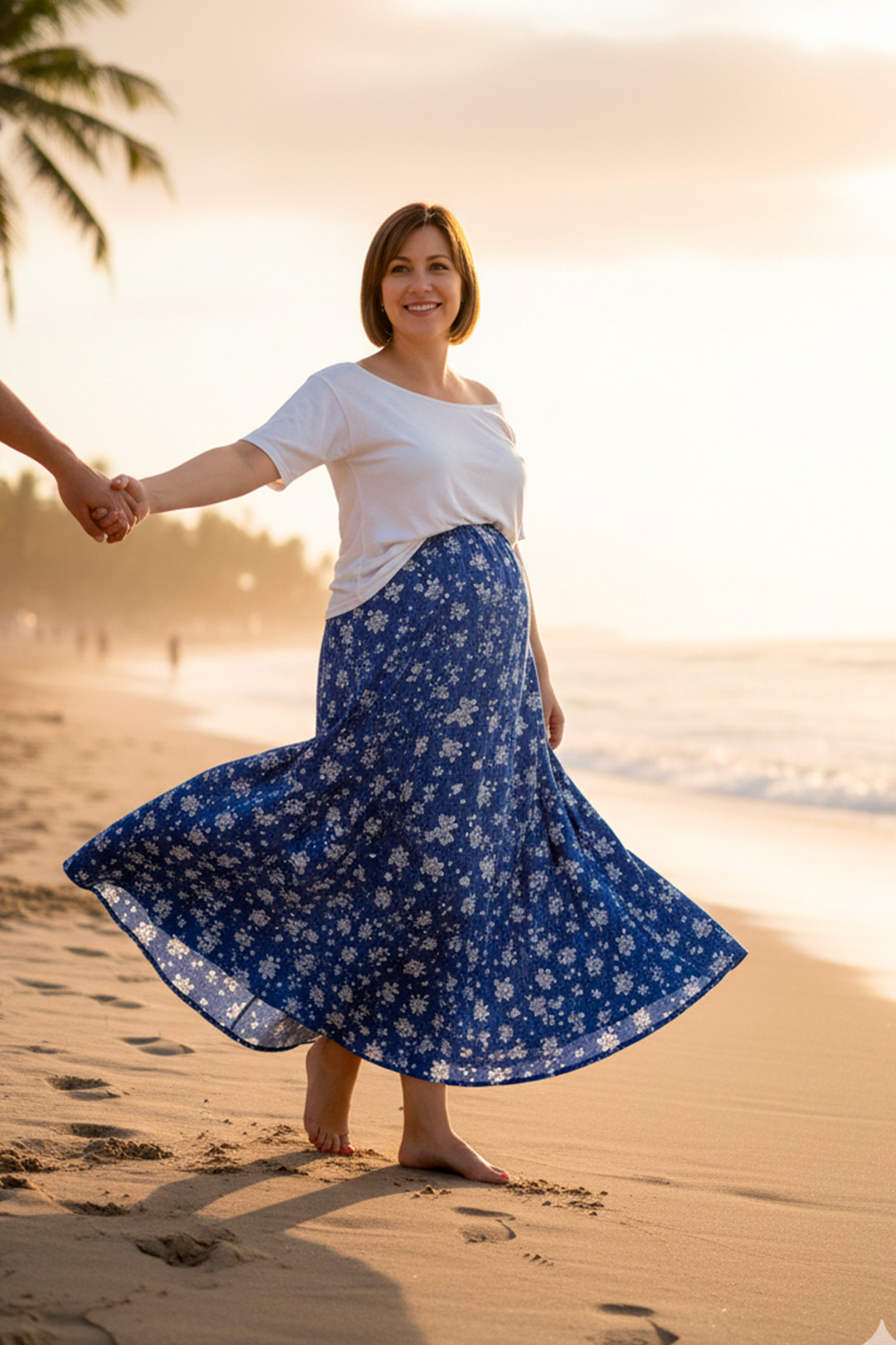 Vestido Maternal, Falda Maxi y Polo Aperturas de Lactancia Verano 25