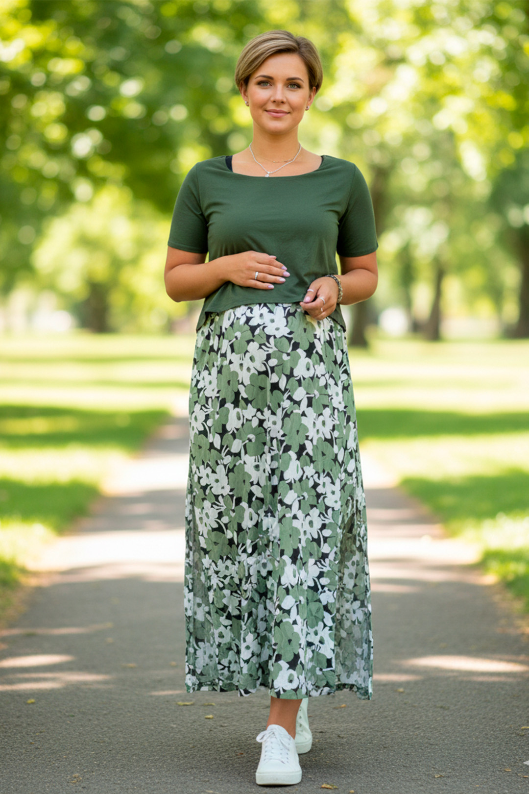 Vestido Maternal, Falda Maxi y Polo Aperturas de Lactancia Verano 33