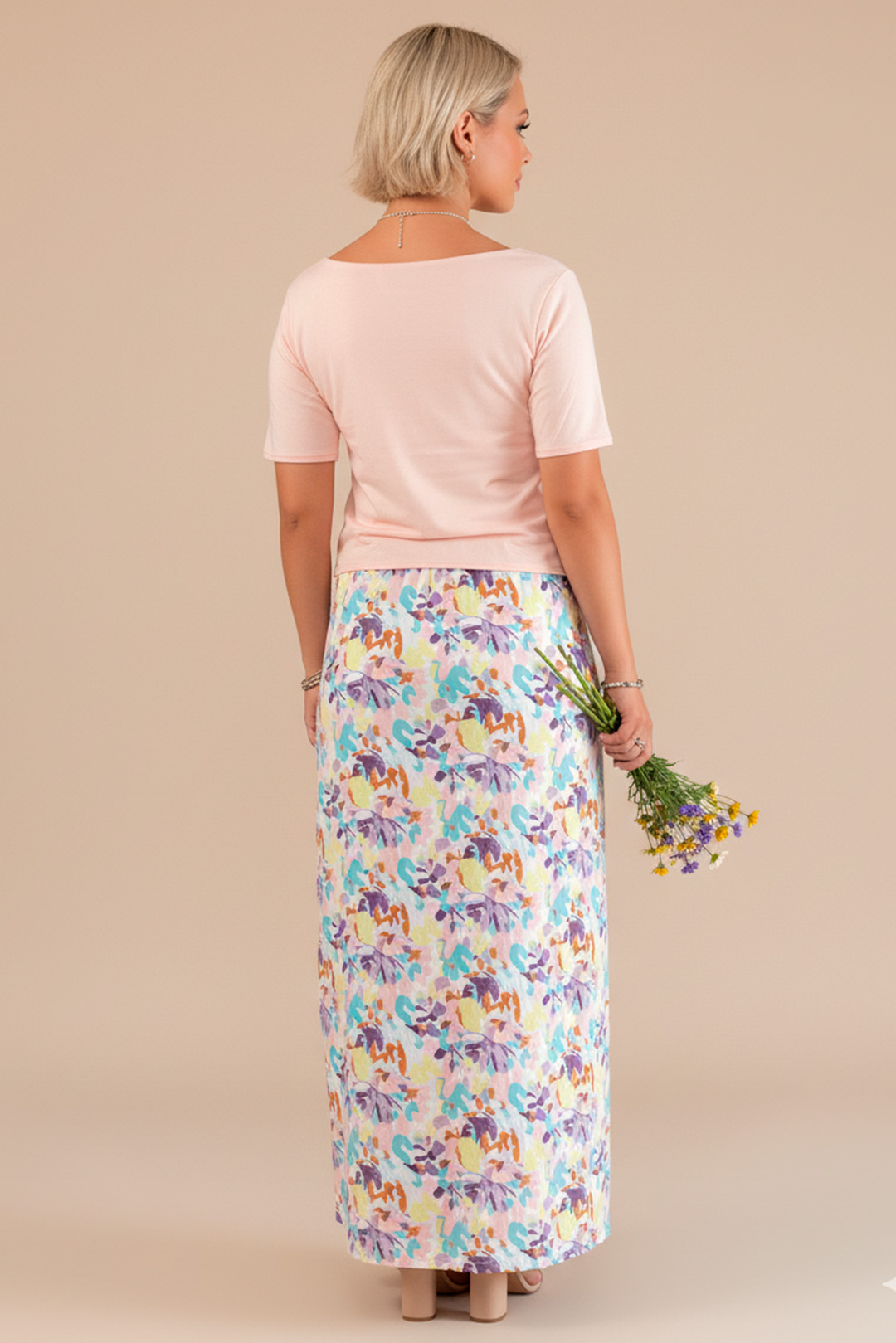 Vestido Maternal, Falda Maxi y Polo Aperturas de Lactancia Verano 38