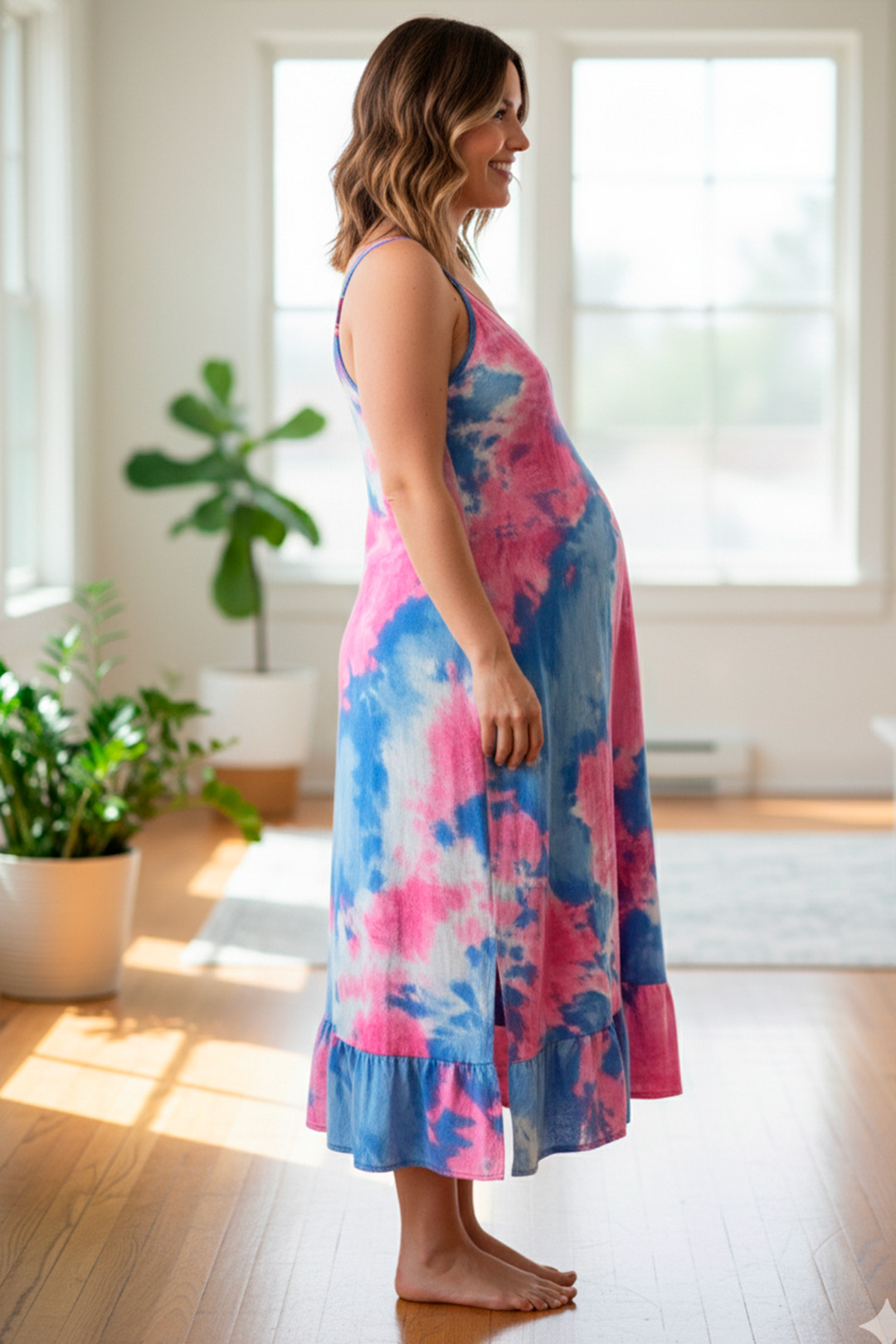 Vestido Maternal Tiritas Broche y Top Lactancia, Batik 3