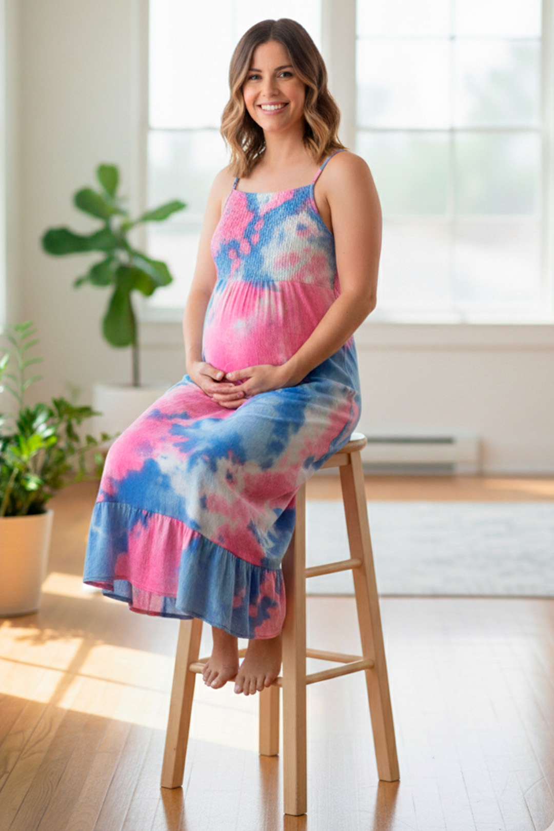 Vestido Maternal Tiritas Broche y Top Lactancia, Batik 9