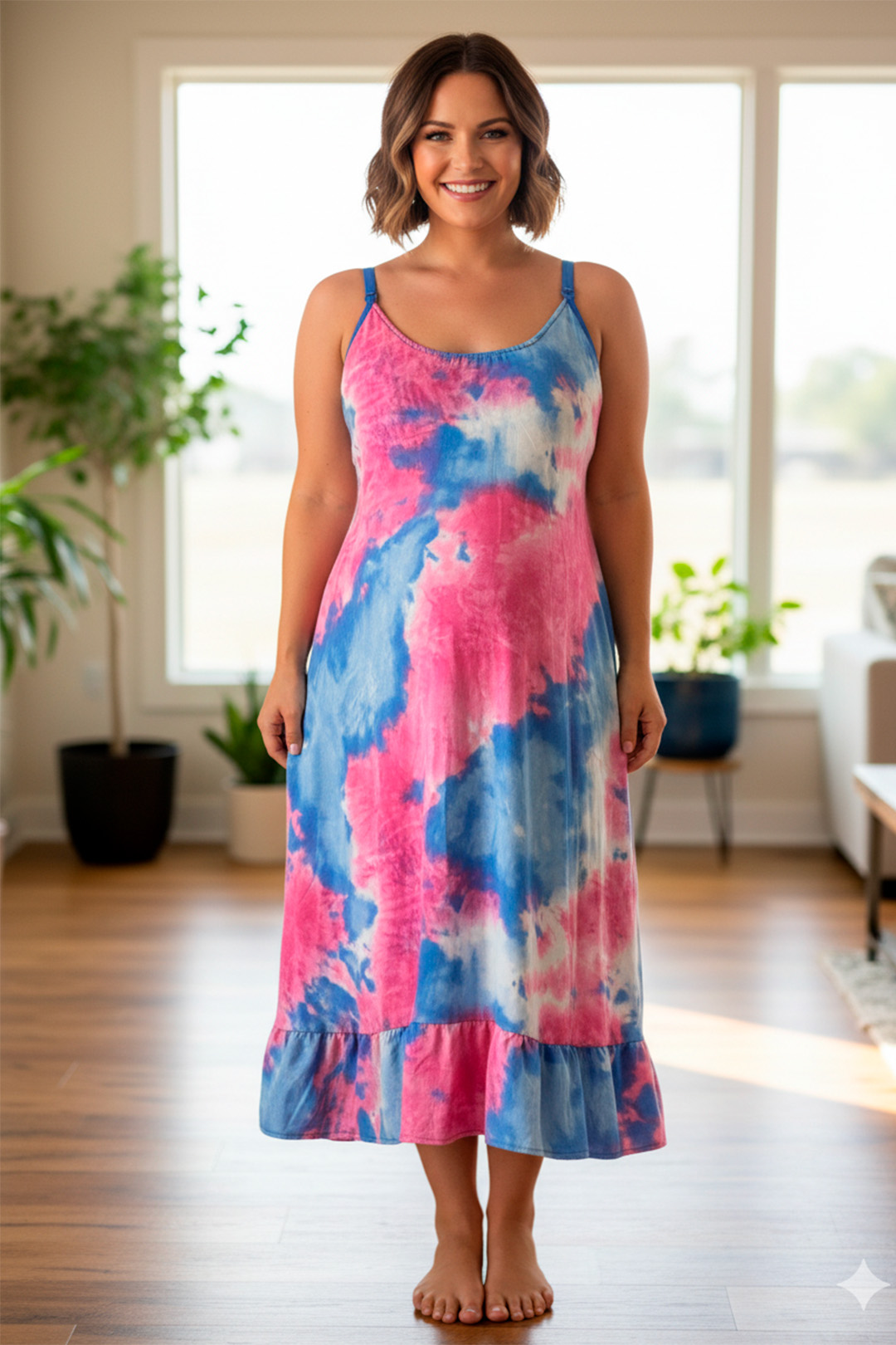 Vestido Maternal Tiritas Broche y Top Lactancia, Batik 8