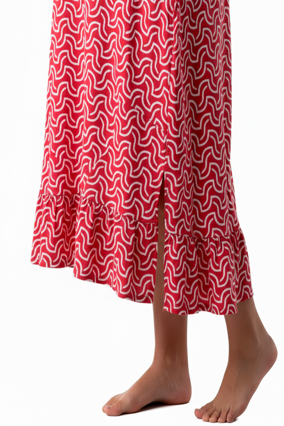 Vestido Maternal Tiritas Broche y Top Lactancia, FucsiaPunteado 6