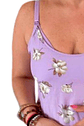 Vestido Maternal Tiritas Broche y Top Lactancia, VioletaFloreado - Miniatura 12