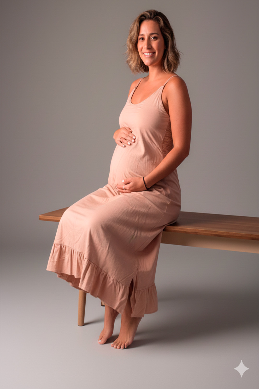 Vestido Maternal Tiritas Broche y Top Lactancia, Coleccion Verano 2025 3