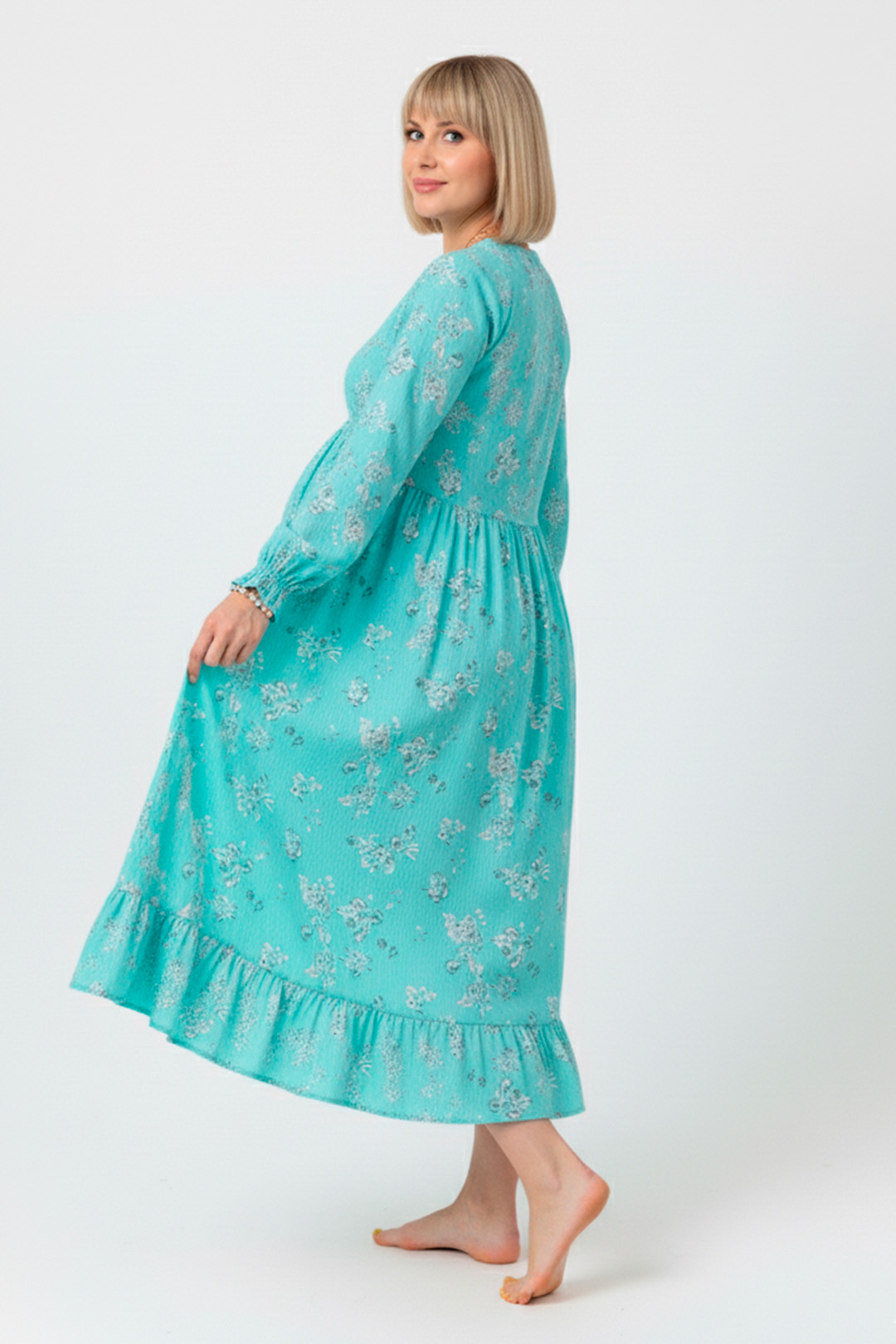 Vestido Maternal Lazo, Sistema Lactancia, VerdeAgua 1