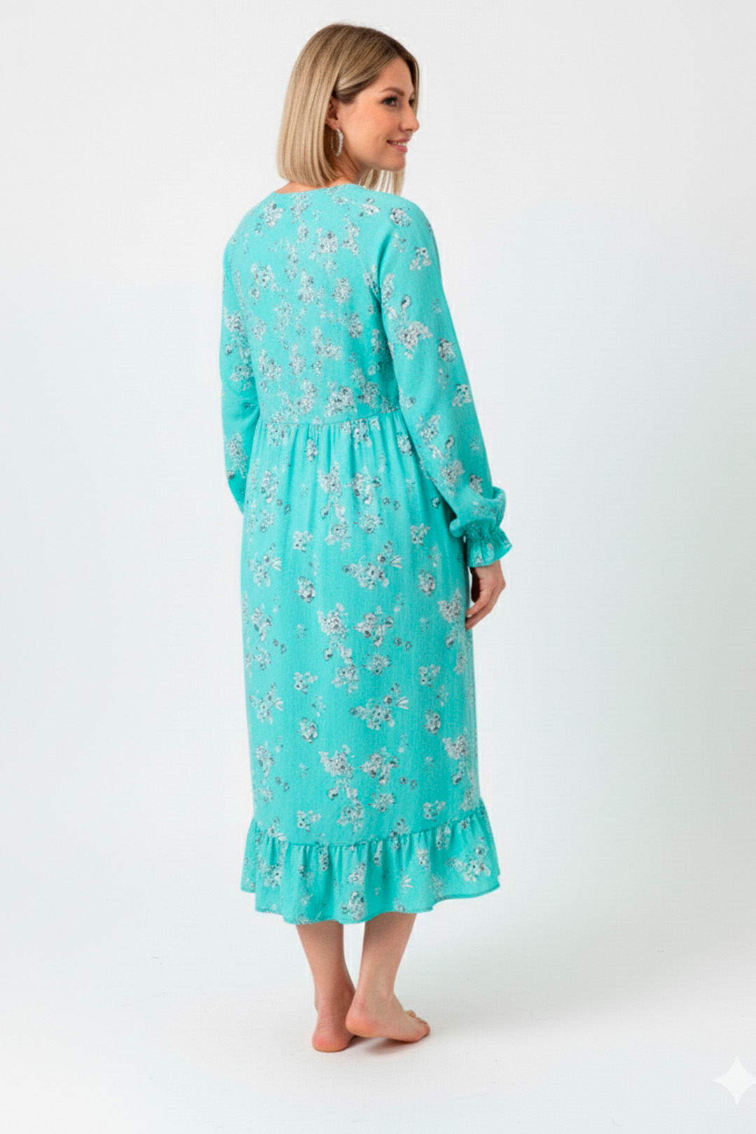 Vestido Maternal Lazo, Sistema Lactancia, VerdeAgua 4