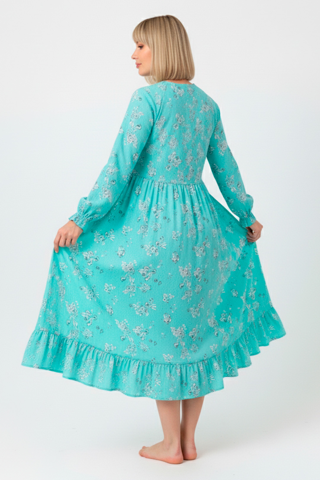 Vestido Maternal Lazo, Sistema Lactancia, VerdeAgua 7