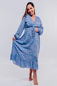 Vestido Maternal Lazo Estructural - Celeste Floreado - Miniatura 3