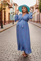 Vestido Maternal Lazo Estructural - Celeste Floreado - Miniatura 23