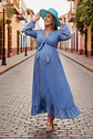 Vestido Maternal Lazo Estructural - Celeste Floreado - Miniatura 22
