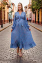 Vestido Maternal Lazo Estructural - Celeste Floreado - Miniatura 20