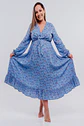 Vestido Maternal Lazo Estructural - Celeste Floreado - Miniatura 15