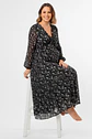 Vestido Maternal Lazo Estructural - Negro Floreado - Miniatura 1