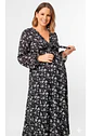 Vestido Maternal Lazo Estructural - Negro Floreado - Miniatura 7