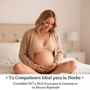 Sostén Maternal Top, Lactancia, Uso Nocturno, Algodon