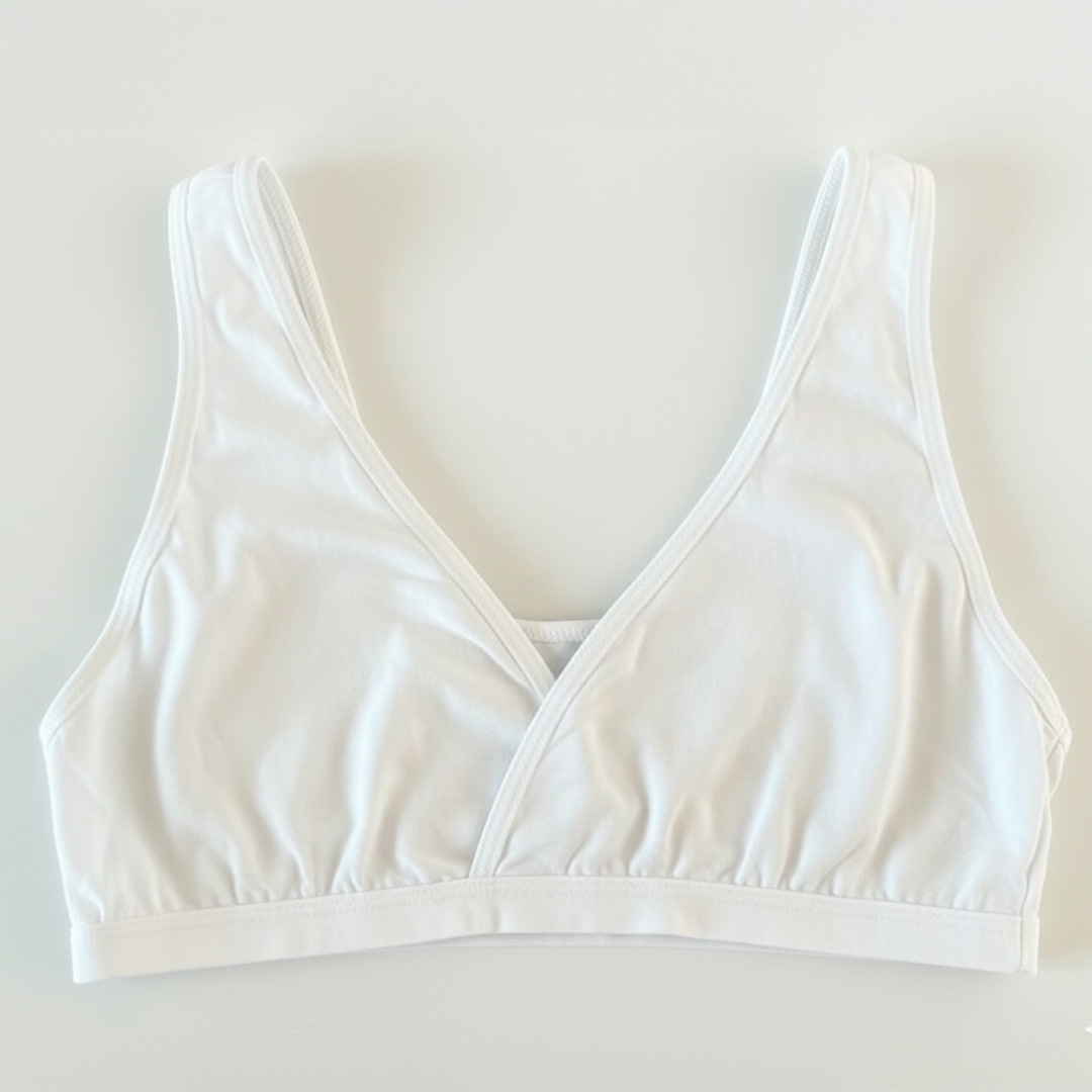 Sostén Maternal Top De Lactancia Uso Nocturno Algodon, Blanco 9