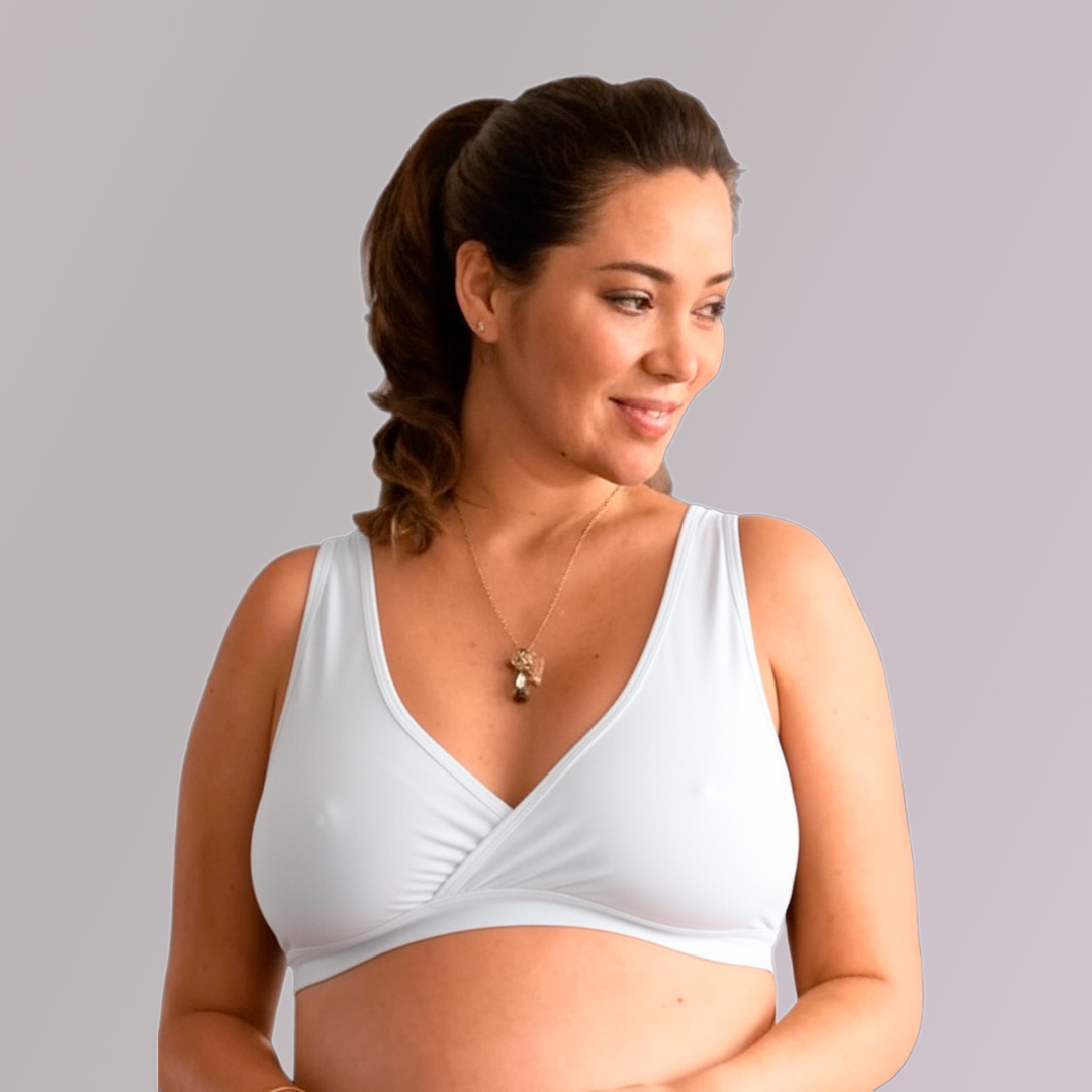 Sostén Maternal Top De Lactancia Uso Nocturno Algodon, Blanco 1