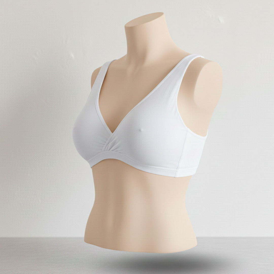 Sostén Maternal Top De Lactancia Uso Nocturno Algodon, Blanco 8