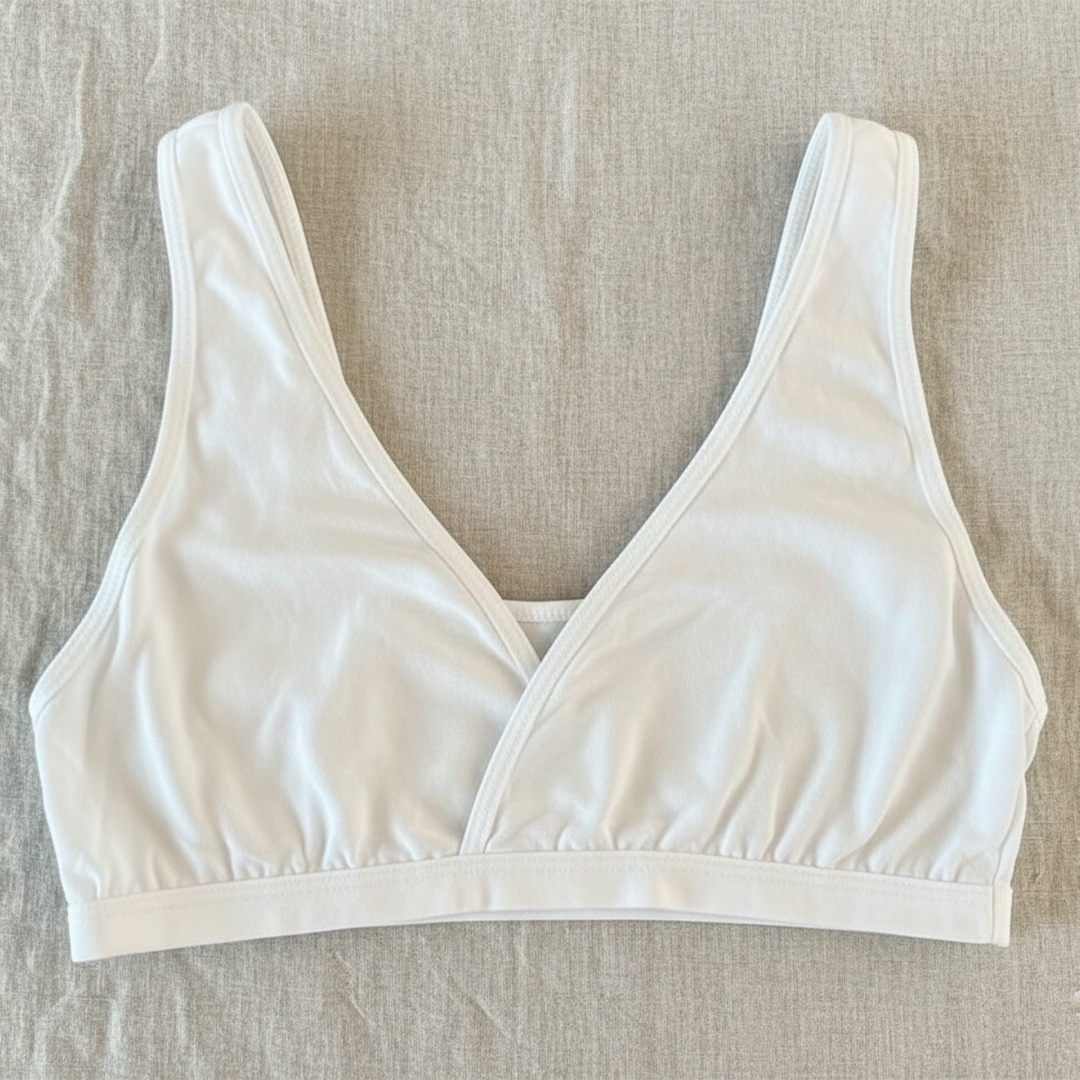 Sostén Maternal Top De Lactancia Uso Nocturno Algodon, Blanco 10