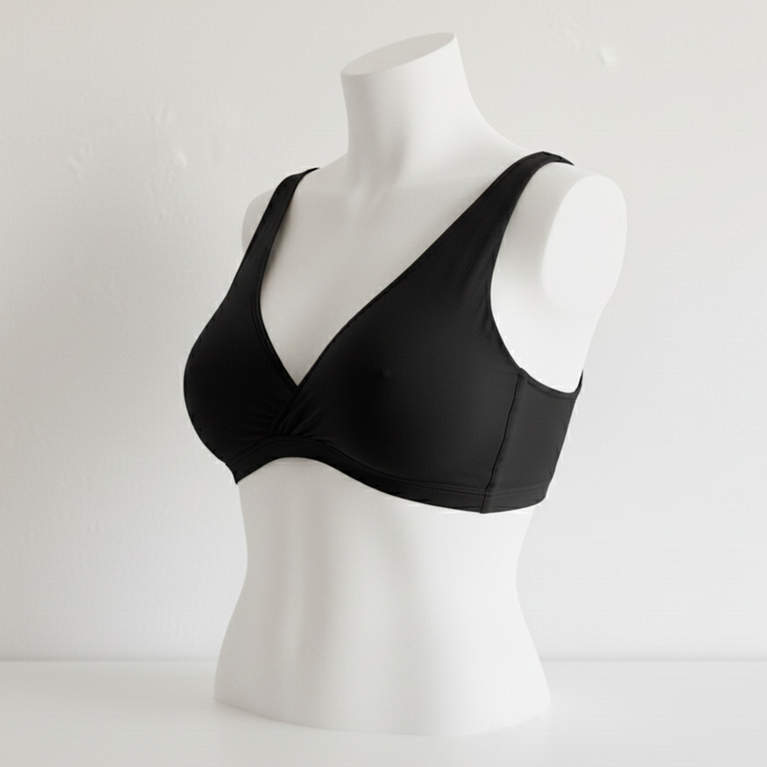 Sostén Maternal Top De Lactancia Uso Nocturno Algodon, Negro 7