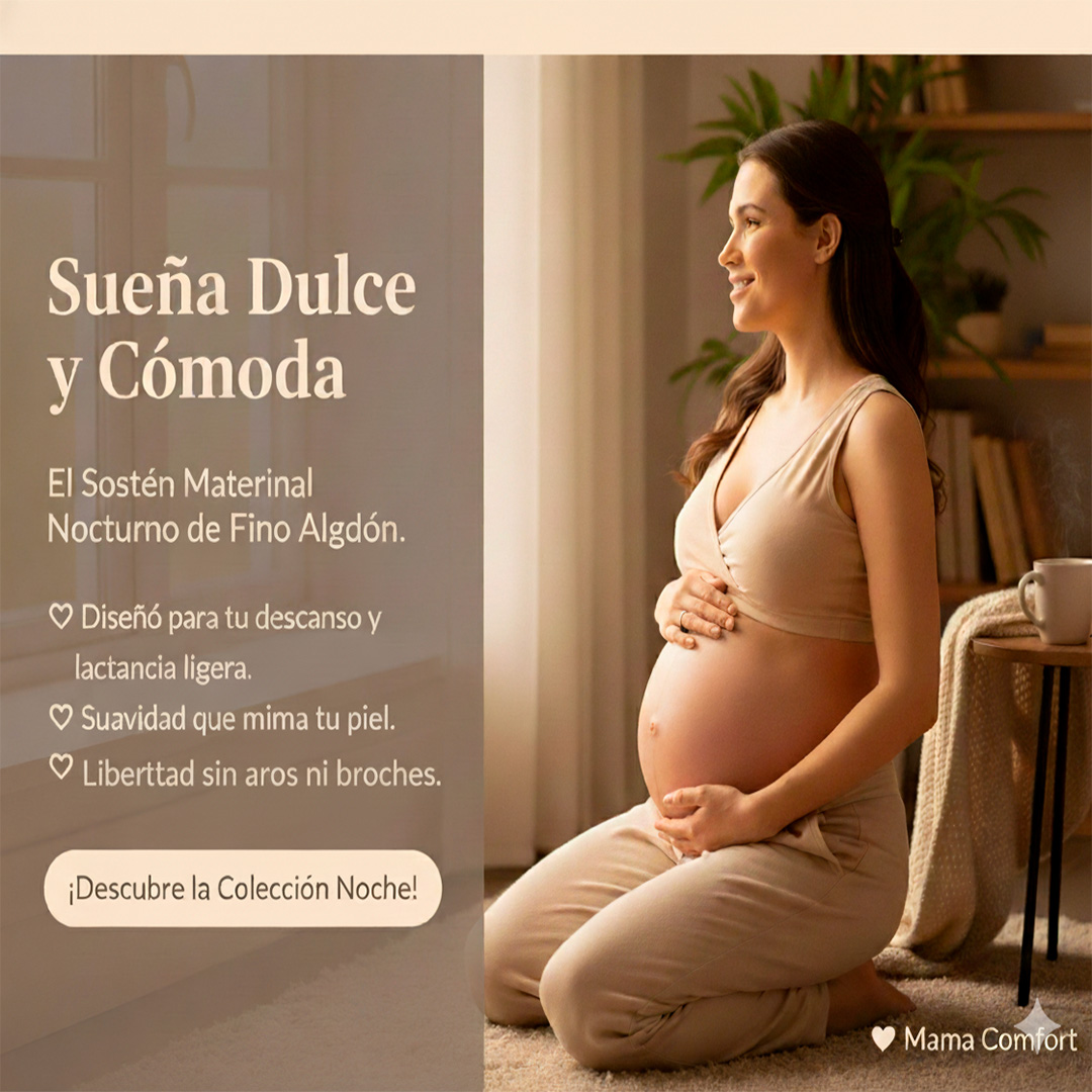 Sostén Maternal Top De Lactancia Uso Nocturno Algodon, Beige 12