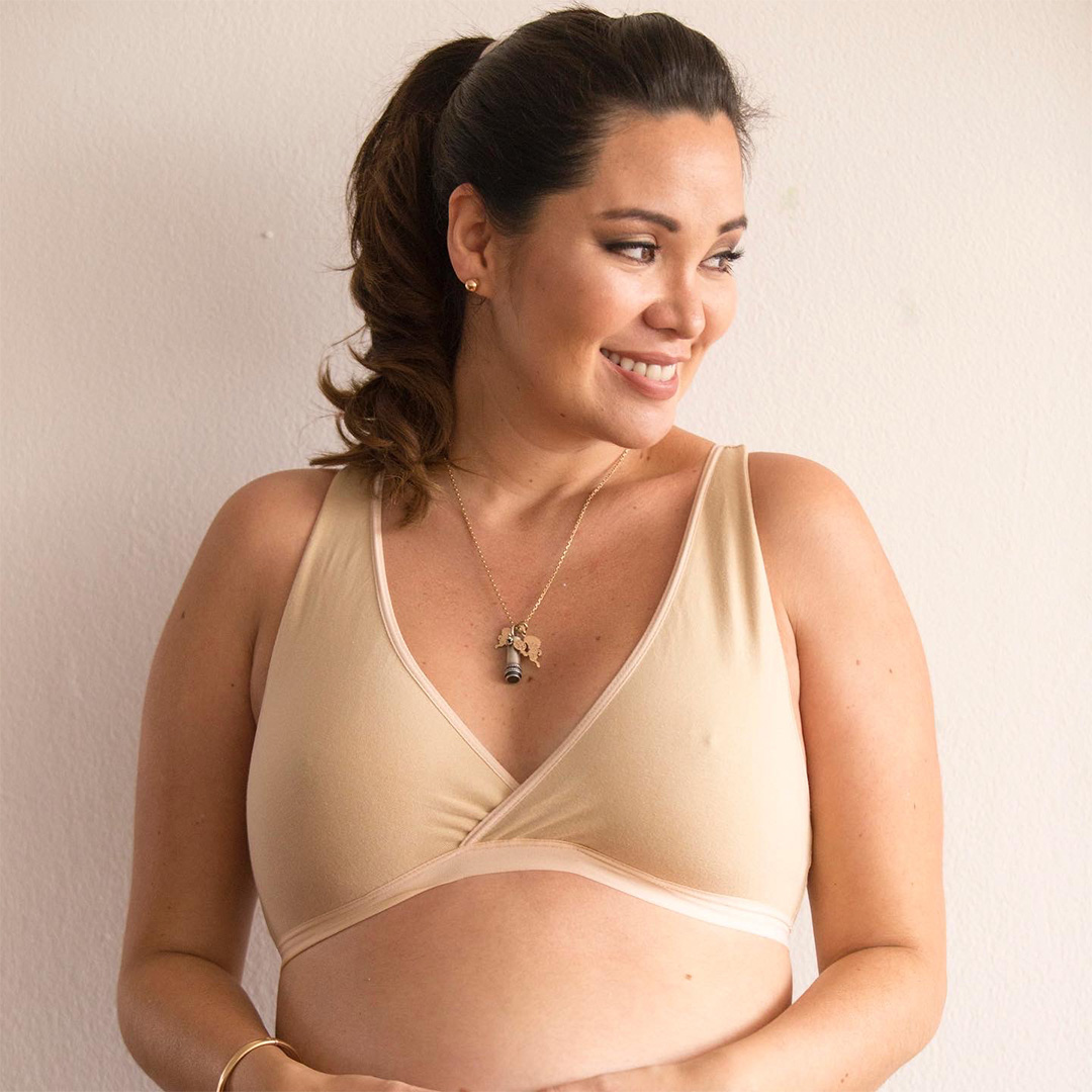 Sostén Maternal Top De Lactancia Uso Nocturno Algodon, Beige 7