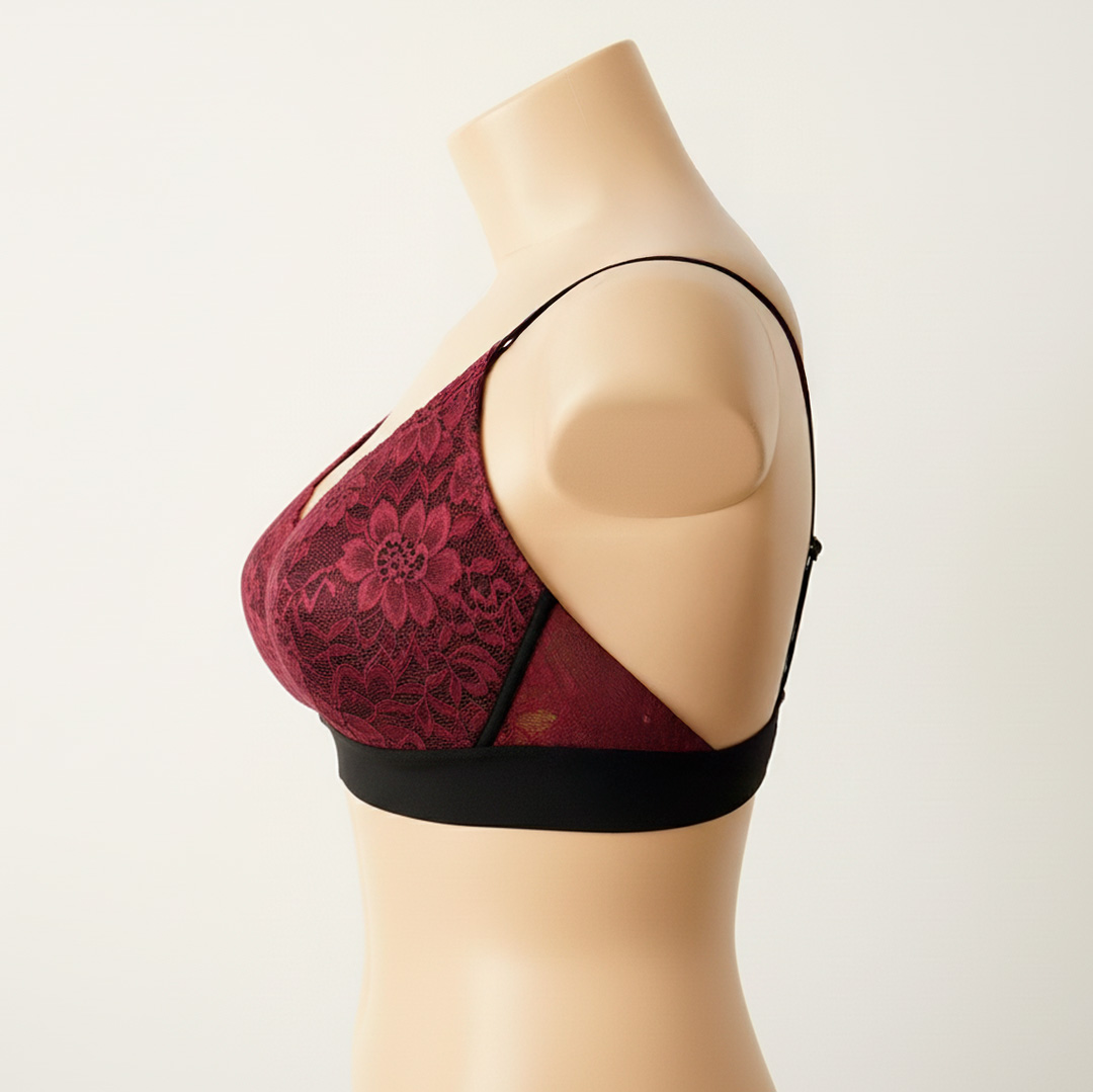 Sostén Maternal Halter Broche Lactancia Pretina Ancha, Guinda 12