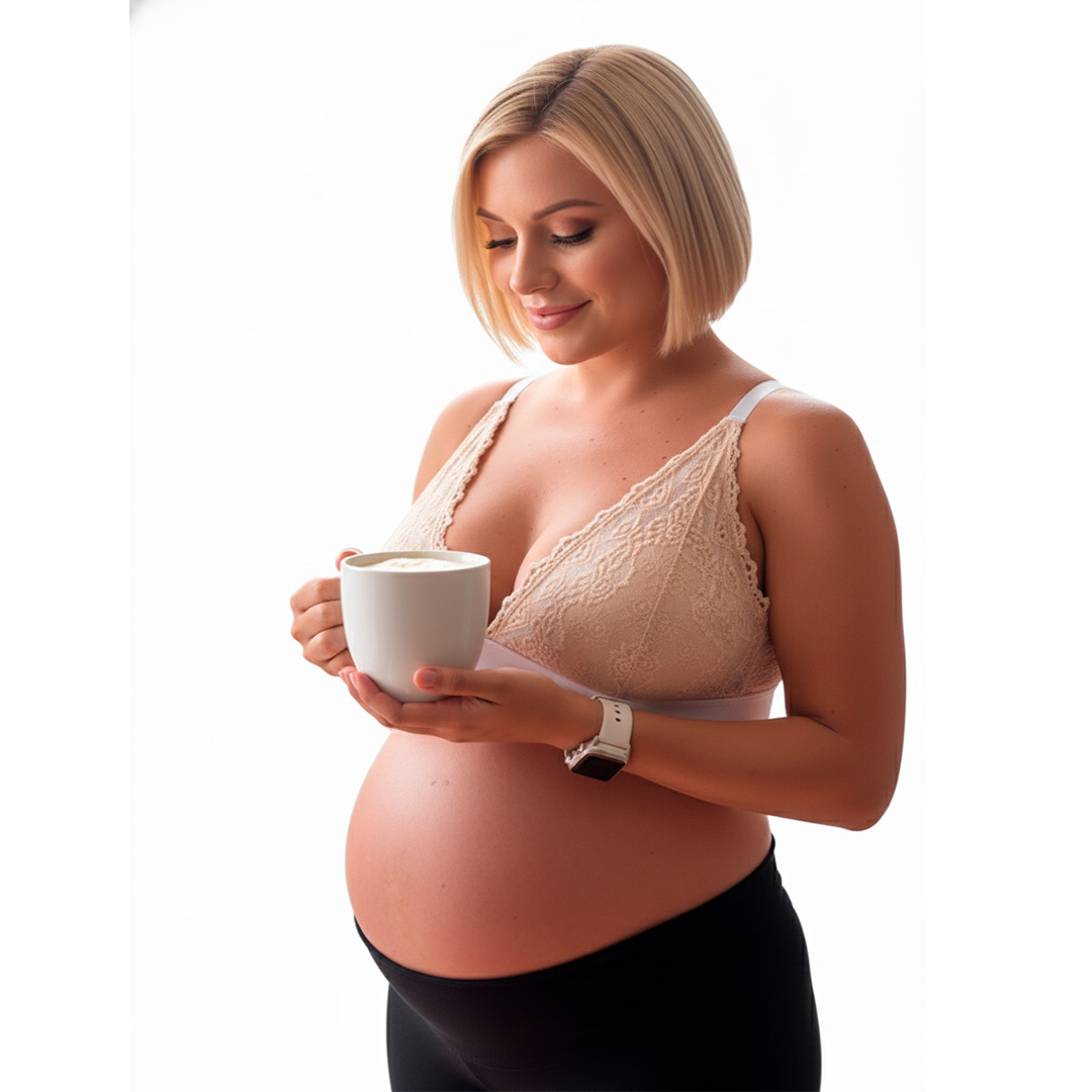 Sostén Maternal Halter Broche Lactancia Pretina Ancha, Beige 22