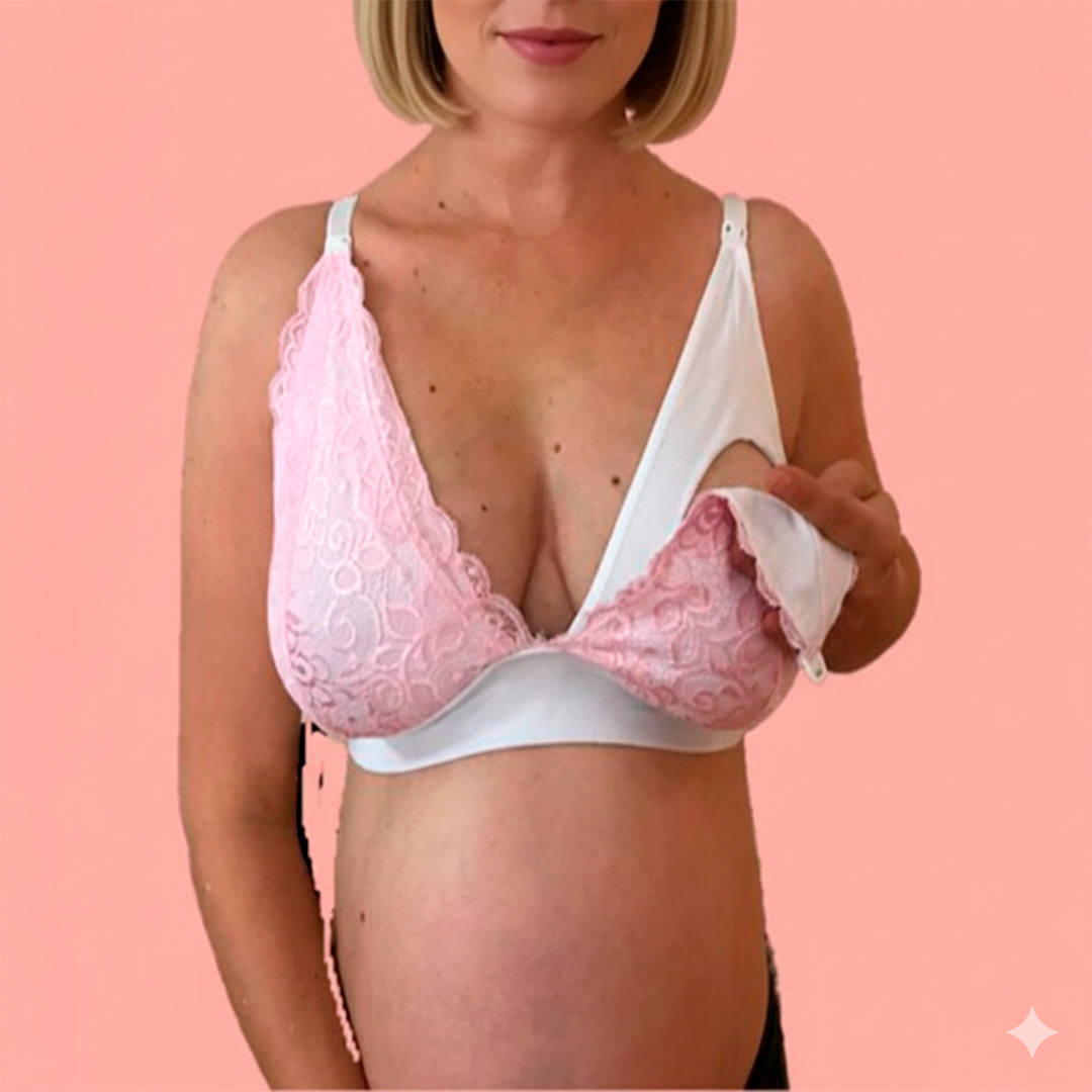 Sostén Maternal Halter Broche Lactancia Pretina Ancha, Rosado 5