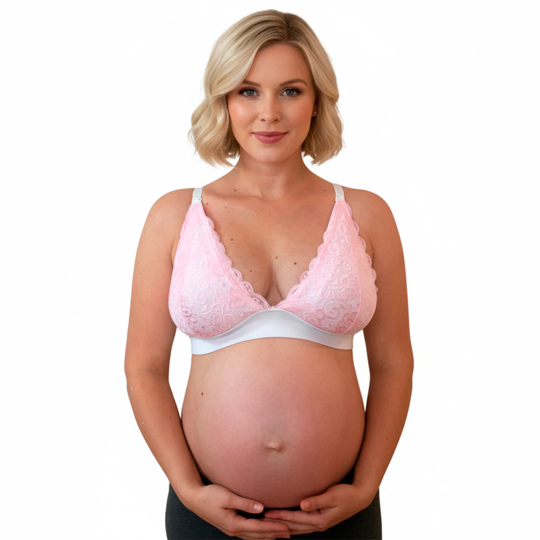 Sostén Maternal Halter Broche Lactancia Pretina Ancha, Rosado 6